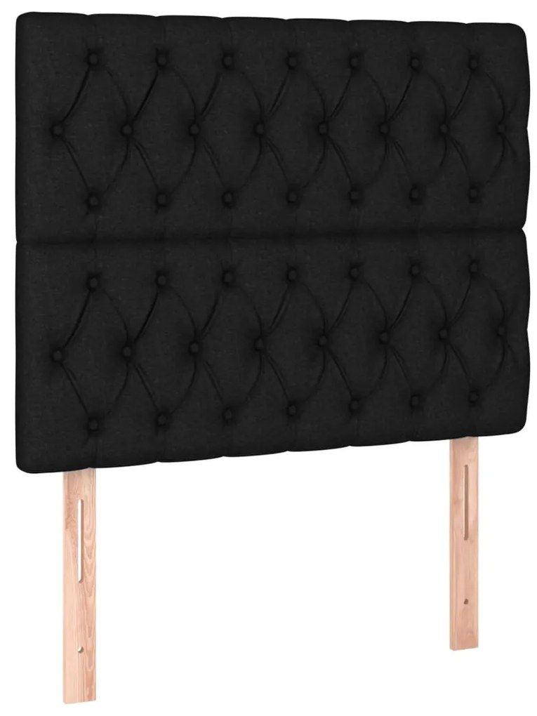 Estrutura de cama sem colchão 90x200 cm tecido preto