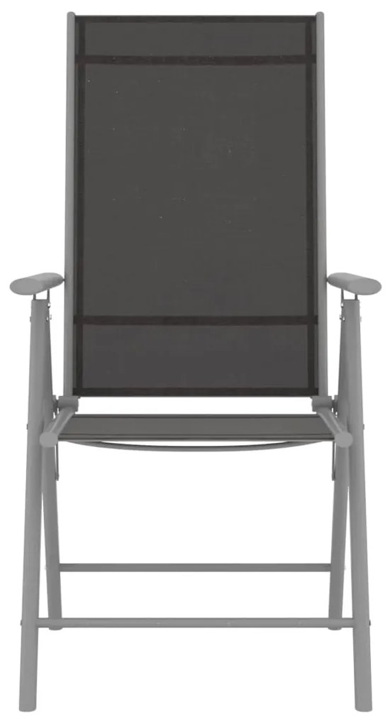 Cadeiras de jardim dobráveis 2 pcs textilene preto
