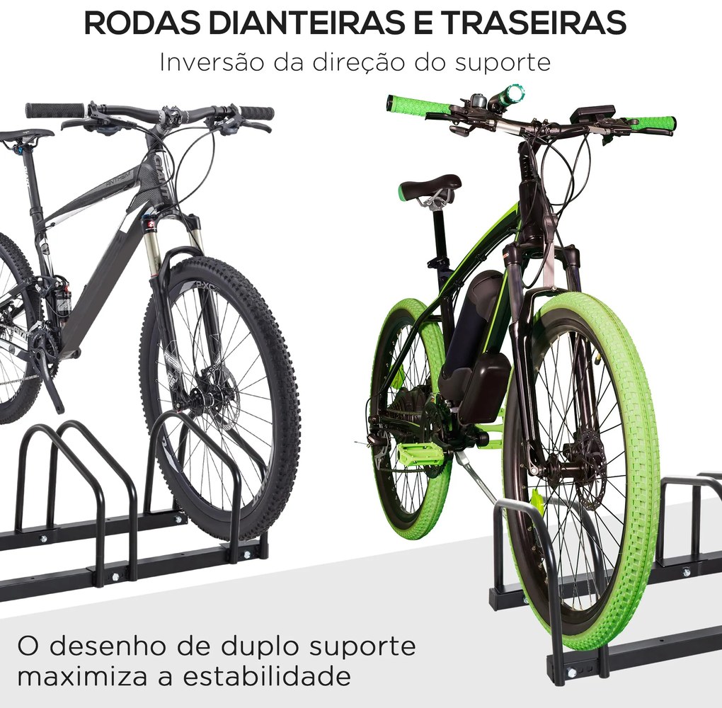 Estacionamento para 6 Bicicletas Suporte de Aço para Estacionar Bicicl