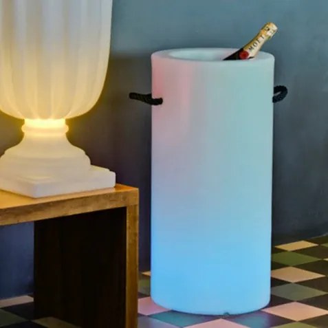 BALDE GELO PORTA GARRAFAS PALMA 70 COM LUZ COM LUZ RGB SOLAR + BATERIA RECARREGÁVEL E CONTROLO REMOTO HOTEL, BAR, RESTAURANTE, JARDIM, TERRAÇO