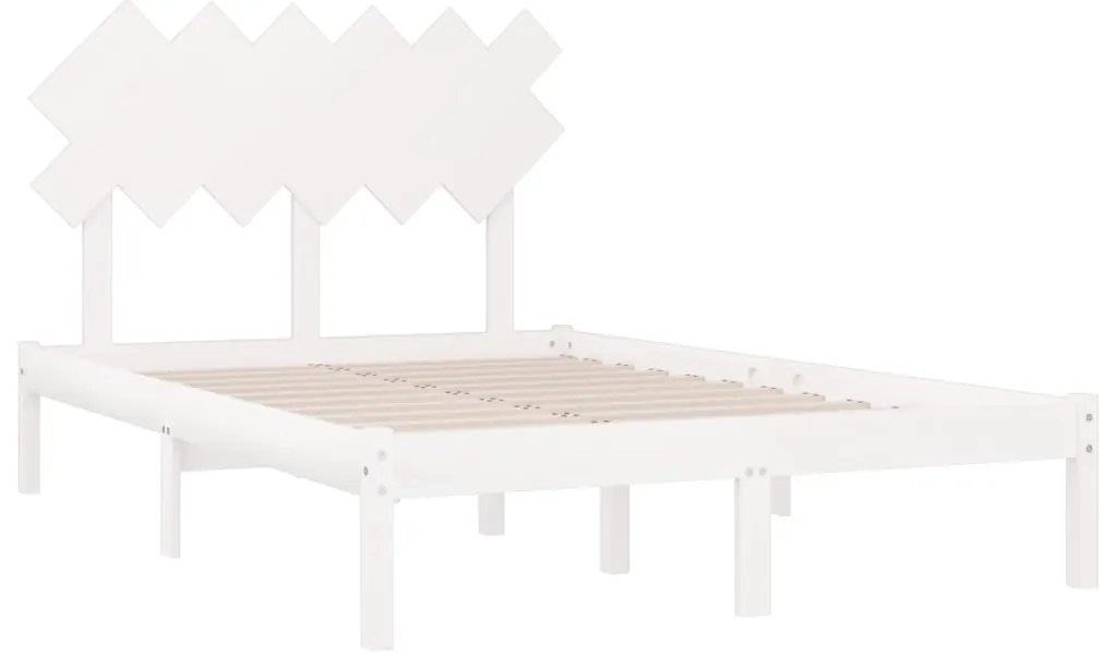 Estrutura de cama 120x200 cm madeira maciça branco