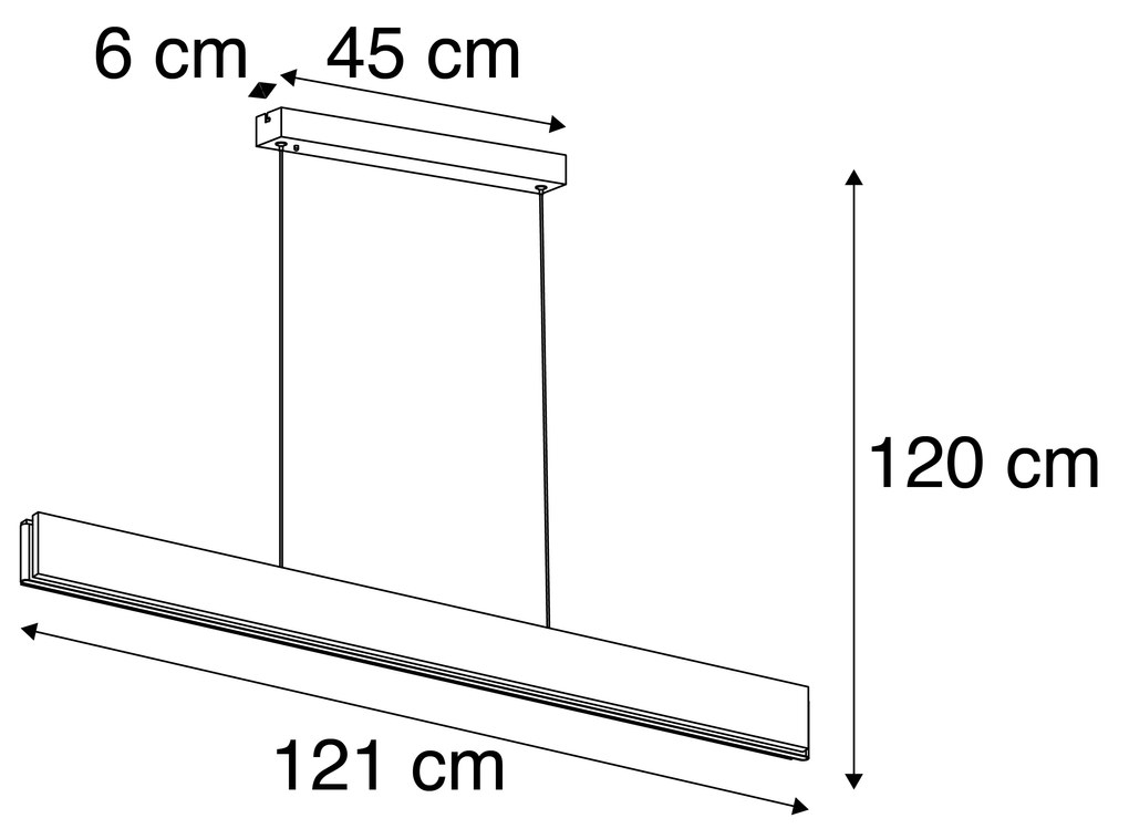 Lâmpada suspensa de madeira 121 cm incluindo LED com controle remoto - Ajdin Moderno