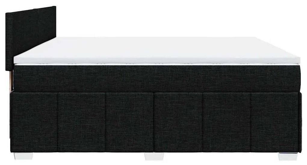 Cama com molas/colchão 200x200 cm tecido preto