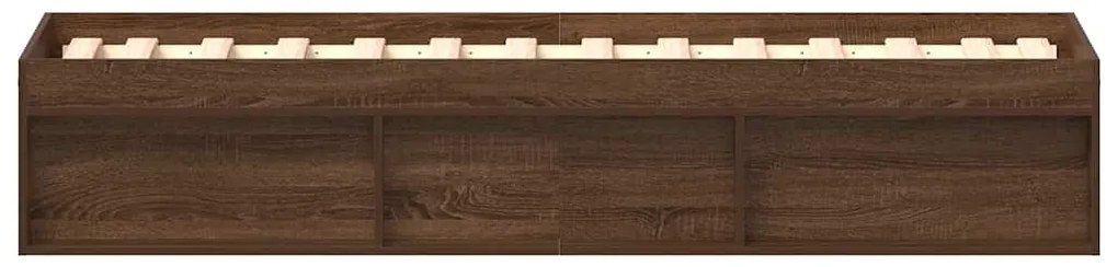 Estrutura de cama solteiro 75x190 cm carvalho castanho