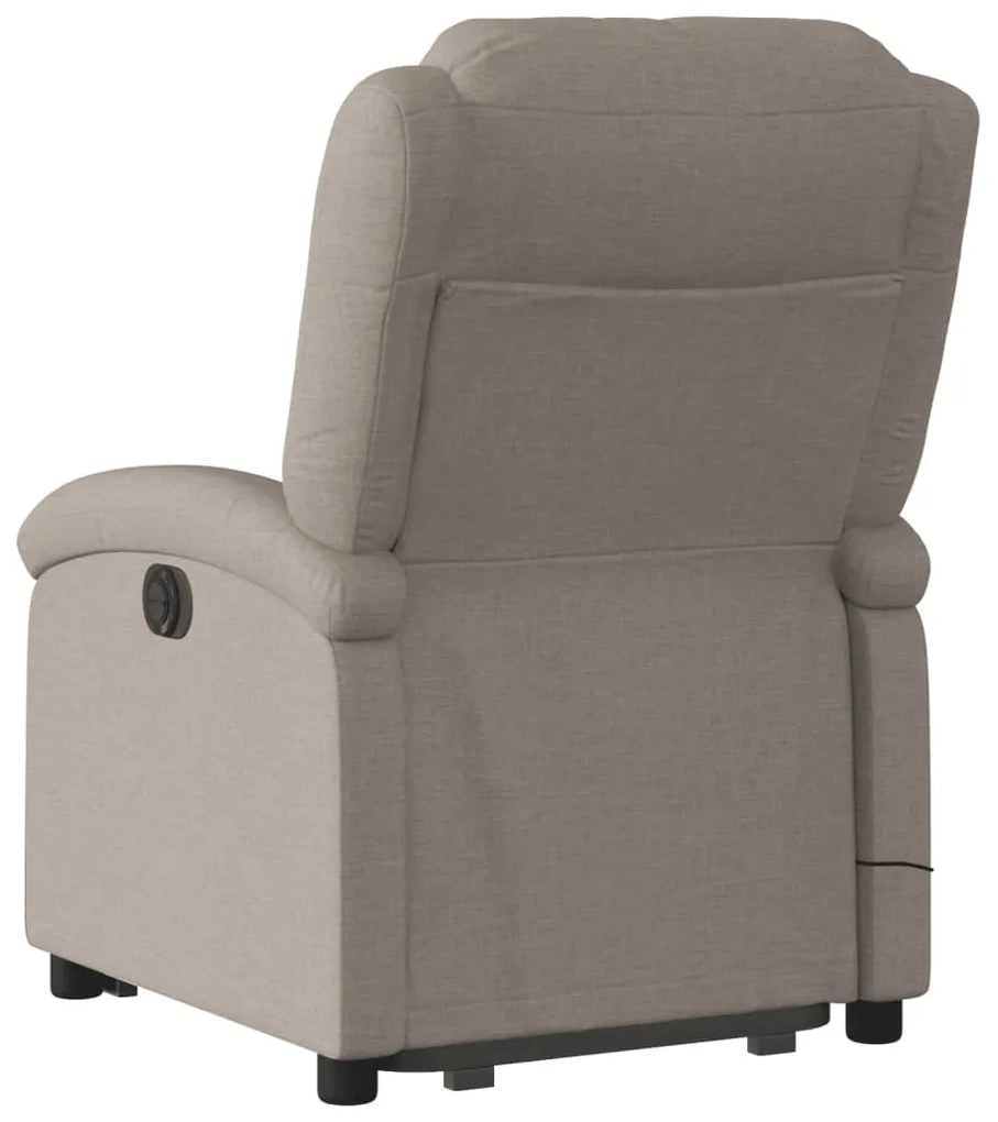 Poltrona elevatória de massagens tecido cinzento-acastanhado