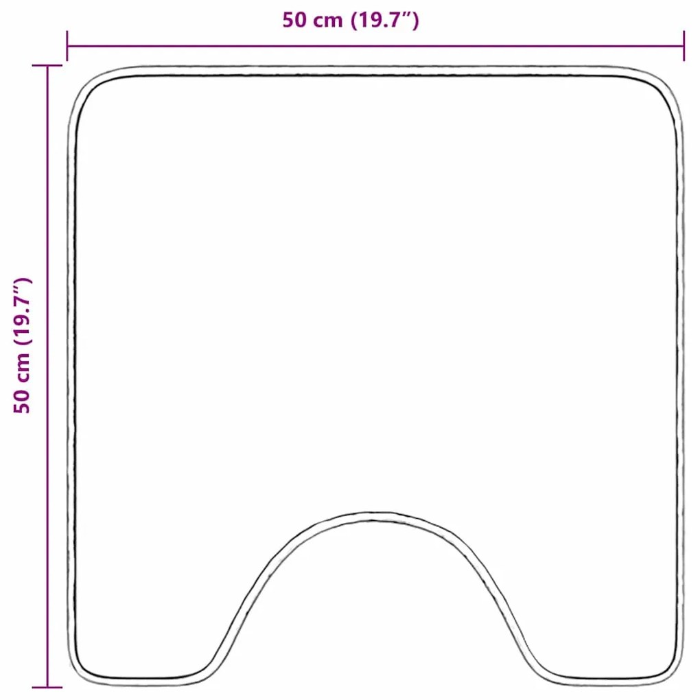 Tapete de Banho U-Shaped Turquesa 50x50 cm Polipropileno Antiderrapant