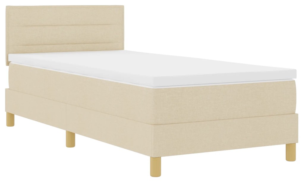 Cama Box Spring com Colchão Creme 80x200 cm Tecido