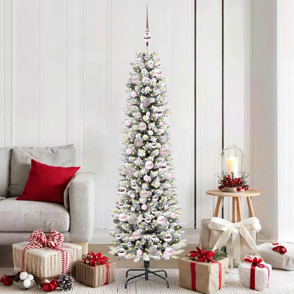 vidaXL Árvore de Natal Artificial Branco 180 cm PVC, Metal e Plástico