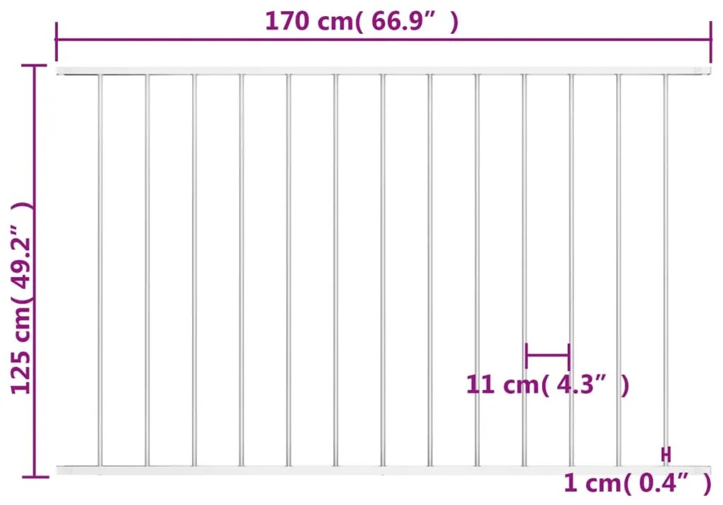 Painel de vedação aço revestido a pó 1,63x1,17 m branco