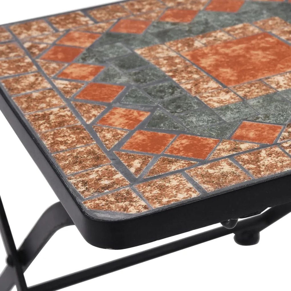 3 pcs conjunto bistro mosaico azulejos cerâmica laranja/cinza