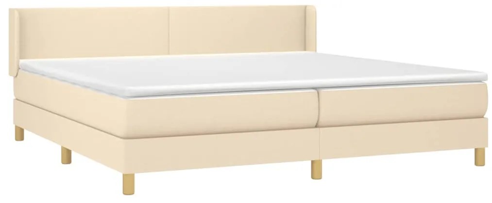 Cama com molas/colchão 200x200 cm tecido cor creme