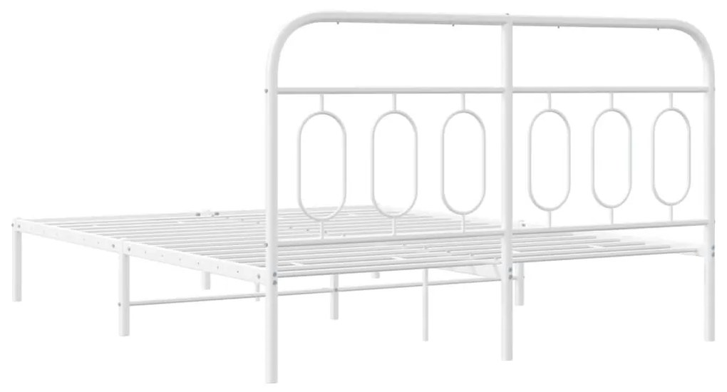 Estrutura de cama com cabeceira 140x190 cm metal branco