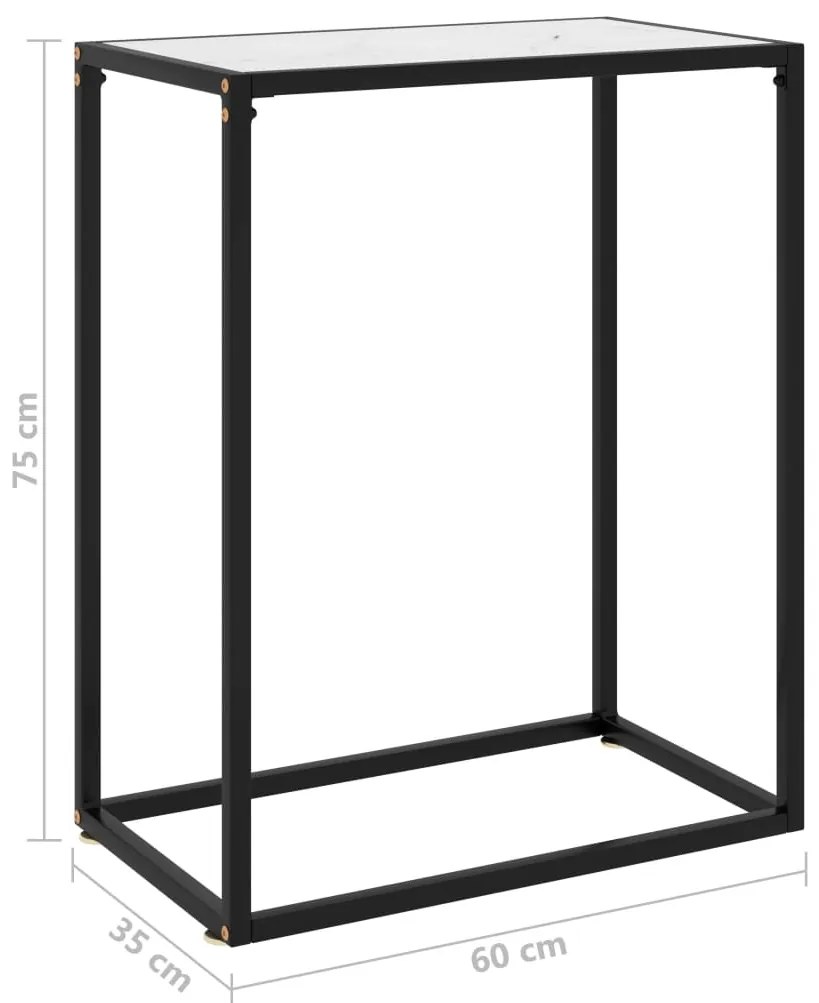 Mesa consola 60x35x75 cm vidro temperado branco
