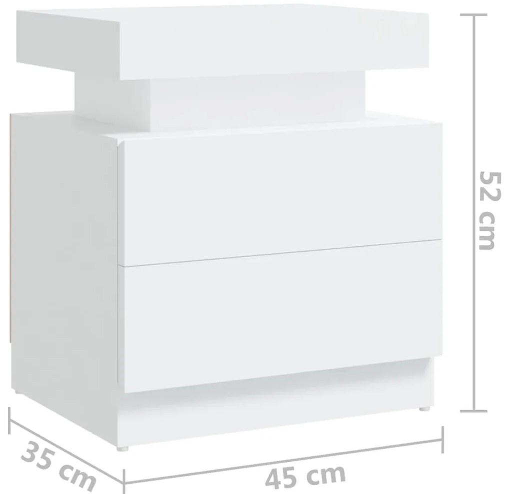 Mesa de cabeceira derivados de madeira branco
