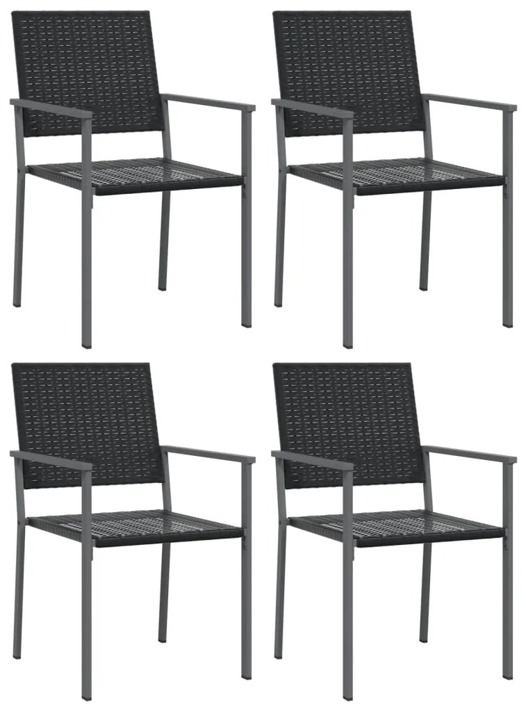 5 pcs conjunto de jantar p/ jardim vime PE e aço