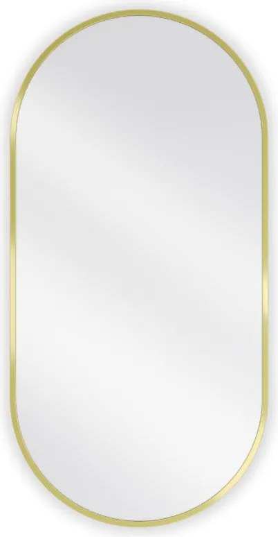 Mexen Loft espelho de casa de banho oval 90 x 45 cm, moldura dourada - 9851-090-045-000-50