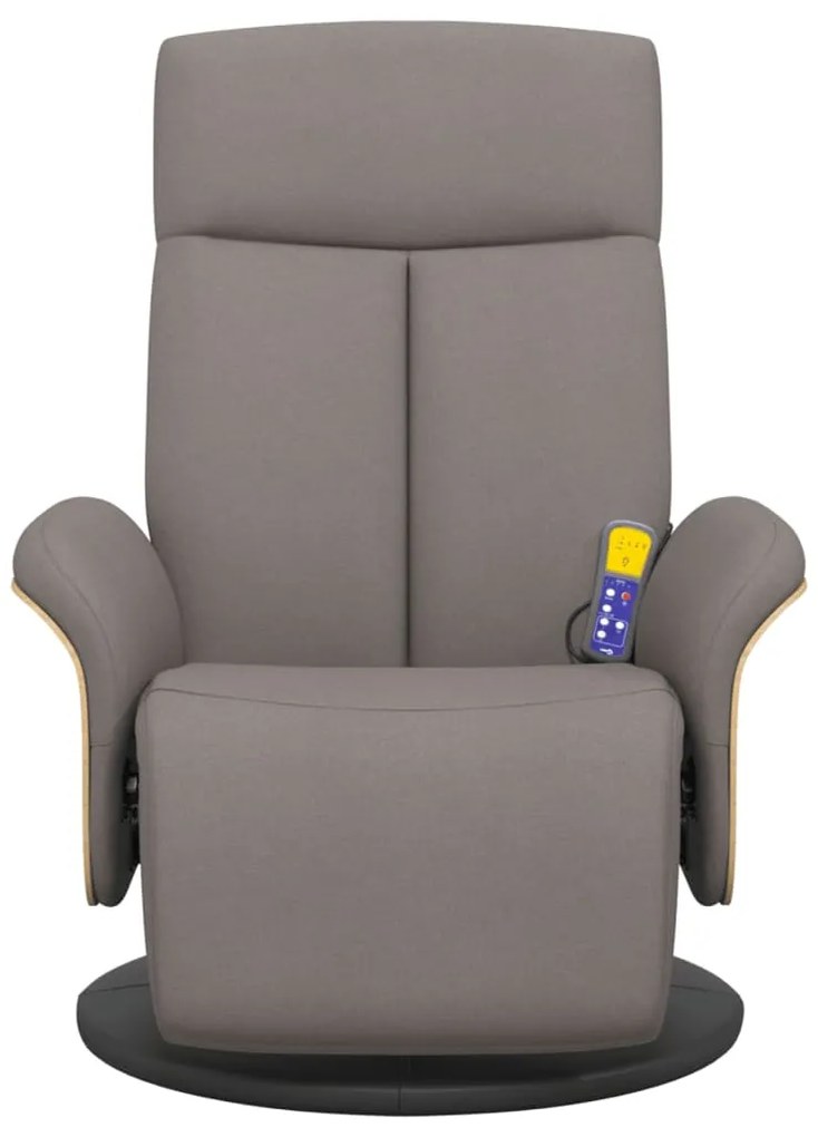 Cadeira massagens reclin. c/ apoio pés tecido cinza-acastanhado