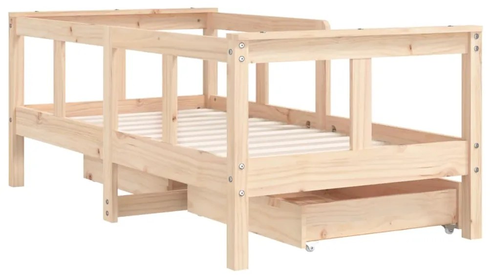 Estrutura de cama infantil c/ gavetas 70x140 cm pinho maciço