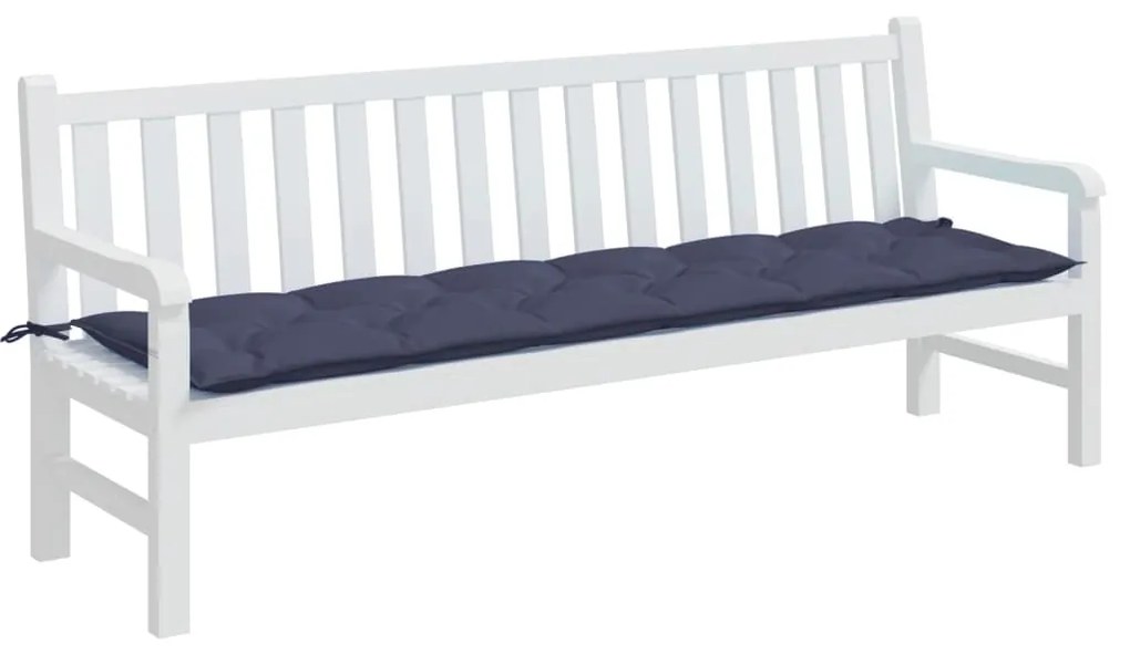 Almofadão p/ banco jardim 200x50x7cm tecido oxford azul-marinho
