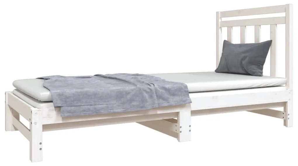 Estrutura sofá-cama de puxar 2x(90x190) cm pinho maciço branco