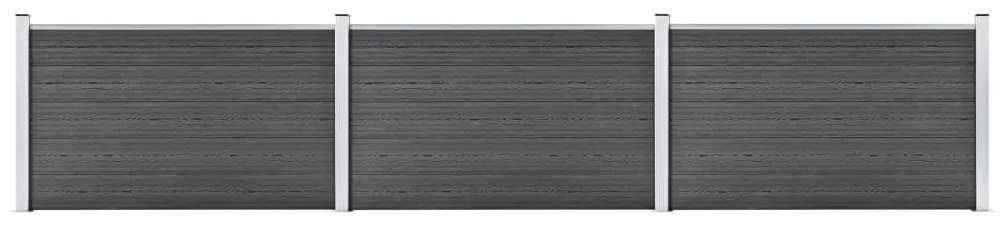 Conjunto de painéis de vedação WPC 526x105 cm preto