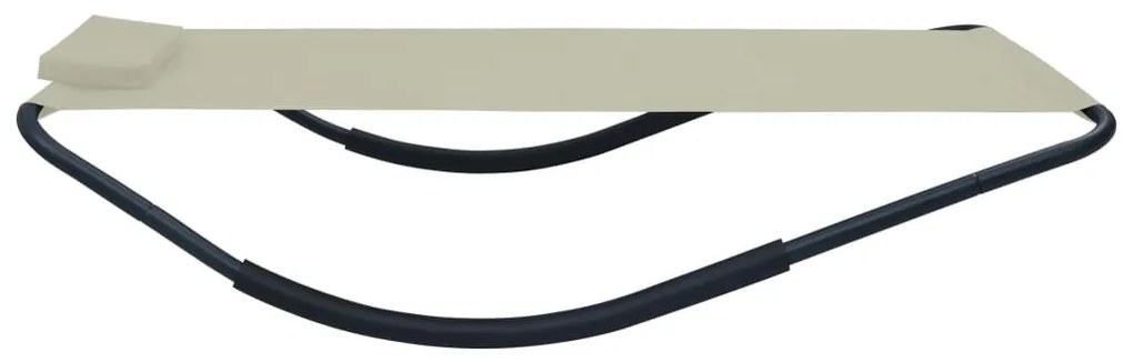 Espreguiçadeira de jardim 200x90 cm aço creme