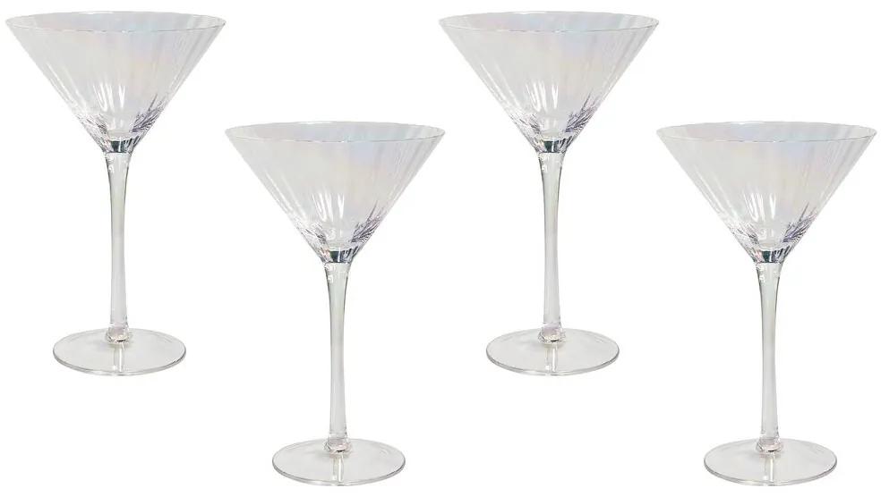Conjunto de 4 copos martini em vidro transparente 220 ml MORGANITE Beliani