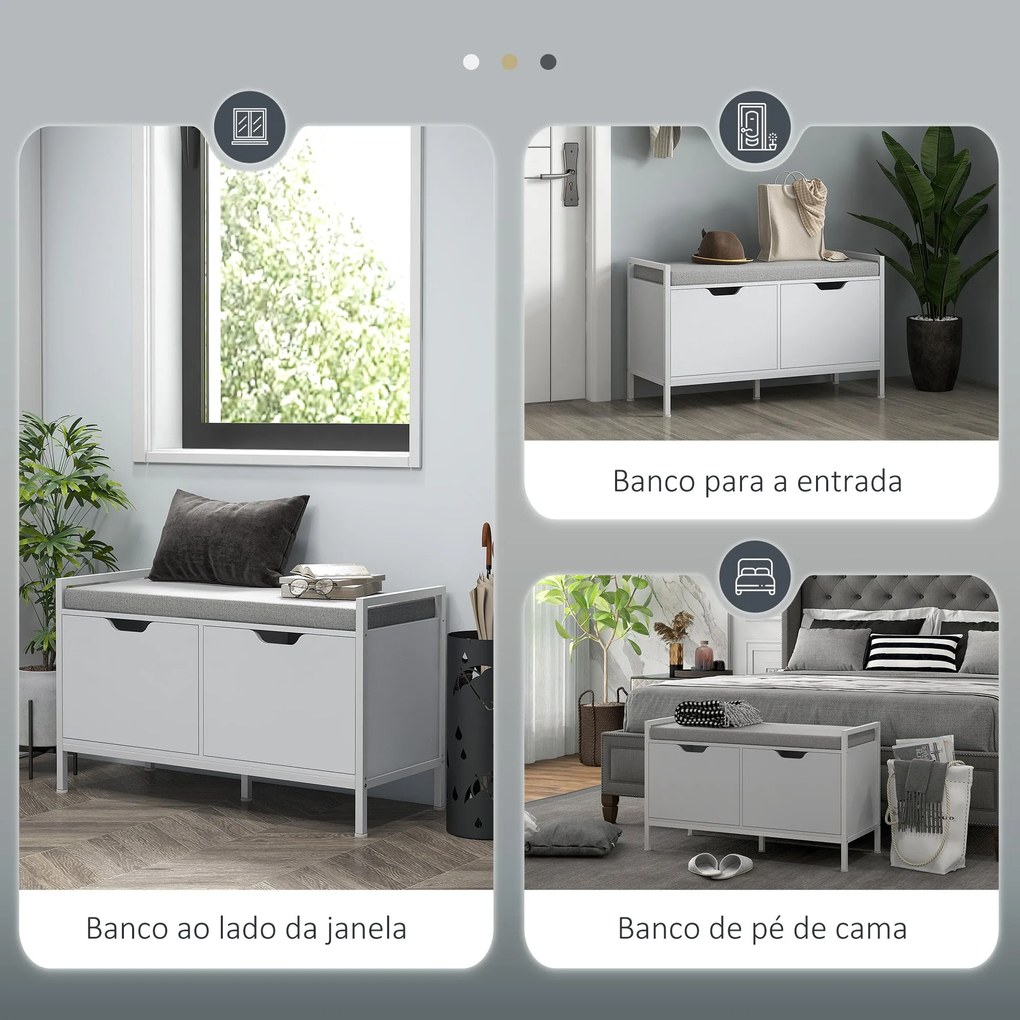 Banco Sapateira com Assento com Almofada Amovível para 4 Pares de Sapa
