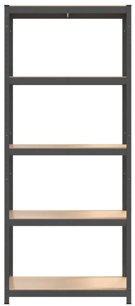 Estantes 5 prateleiras 4 pcs derivados de madeira/aço antracite