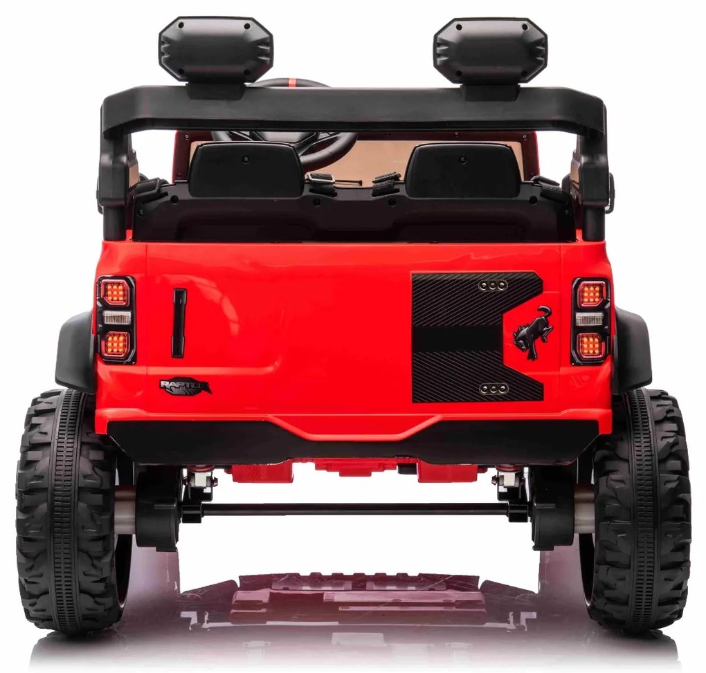 Carro elétrico para crianças 24V 2 lugares Ford Bronco XXL com tração traseira, licenciado Rodas Plástico Vermelho