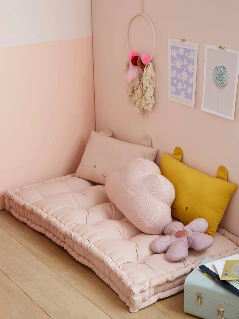 Colchão para o chão estilo futon rosado