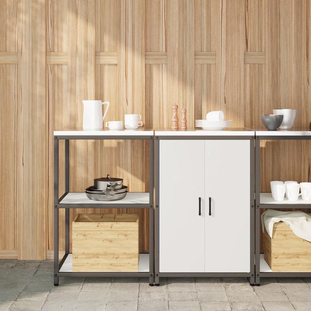 vidaXL Conjunto de Armazenamento de Cozinha 2 pcs Branco