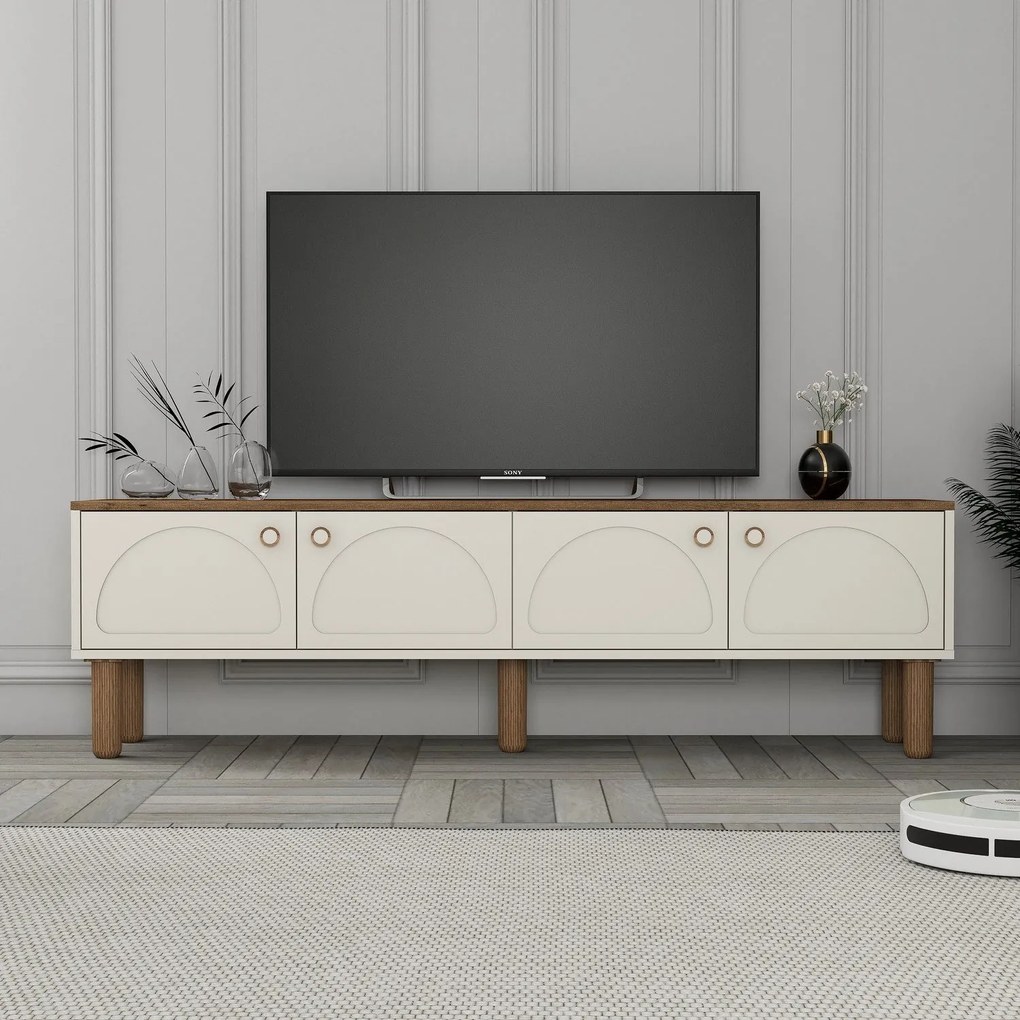 Móvel para Televisão "Bohem" - 180 x 53 x 35 cm - Cor Creme - Design M
