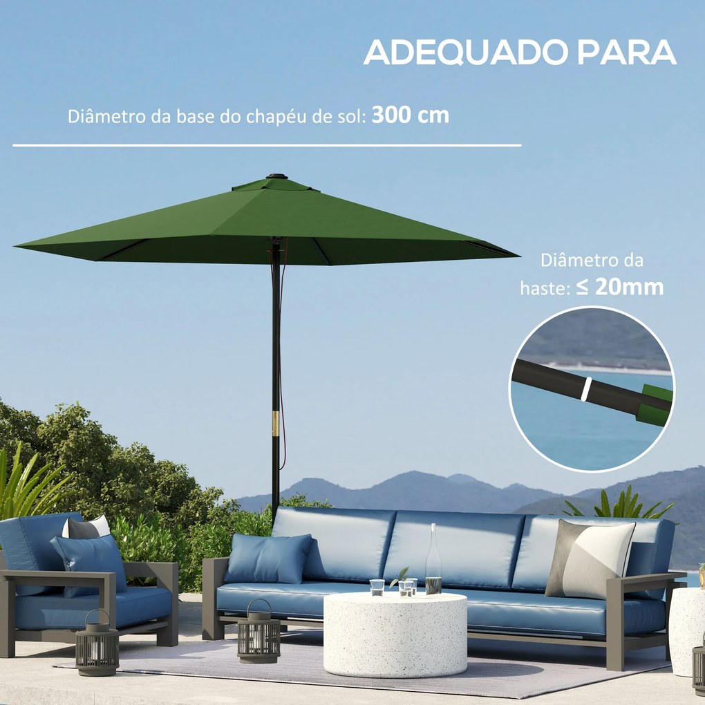 Toldo de Substituição para Chapéu de Sol de 3m Toldo para Chapéu de So