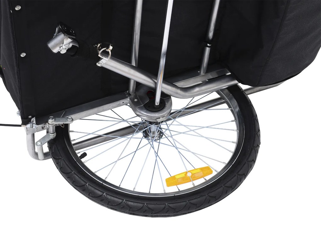 HOMCOM Reboque de Bicicleta 2 EM 1 para crianças de 2 lugares com Amortecedores Convertível em carrinho com barra e kit de corrida 129x85x105cm Amarelo