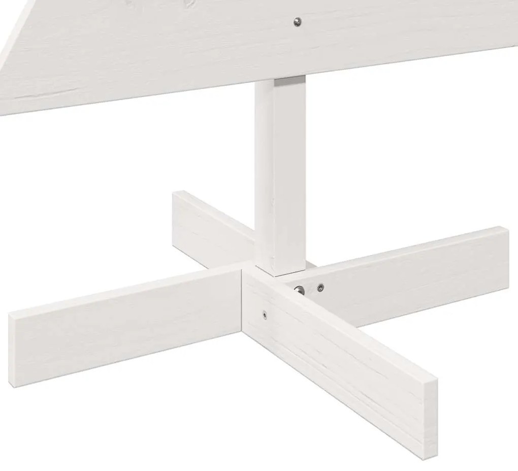 Árvore de Natal decorativa 120cm madeira de pinho maciça branco