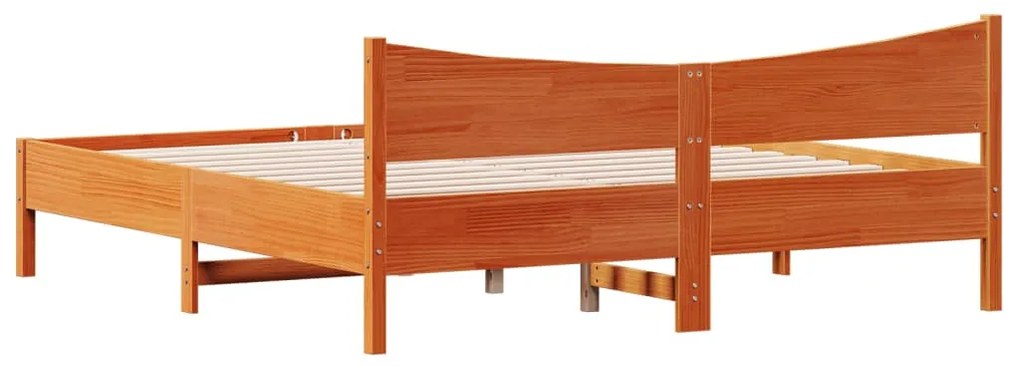 Cama sem colchão 180x200 cm pinho maciço castanho-mel