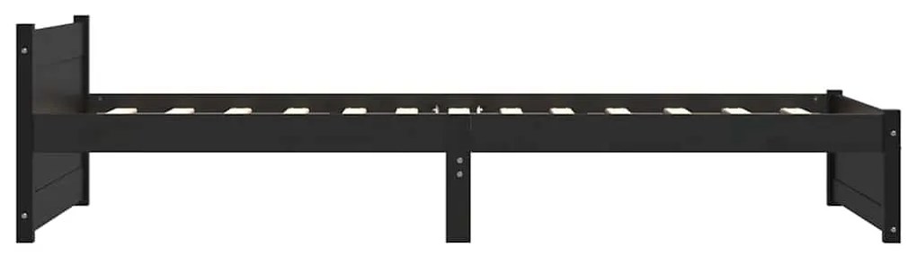 Estrutura de cama 90x200 cm madeira maciça preto