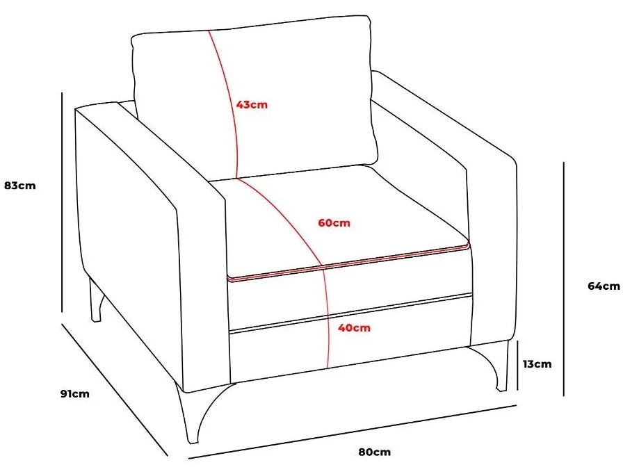Sofá de 1 Lugar Berlin – Creme e Preto – 90x83x91 cm