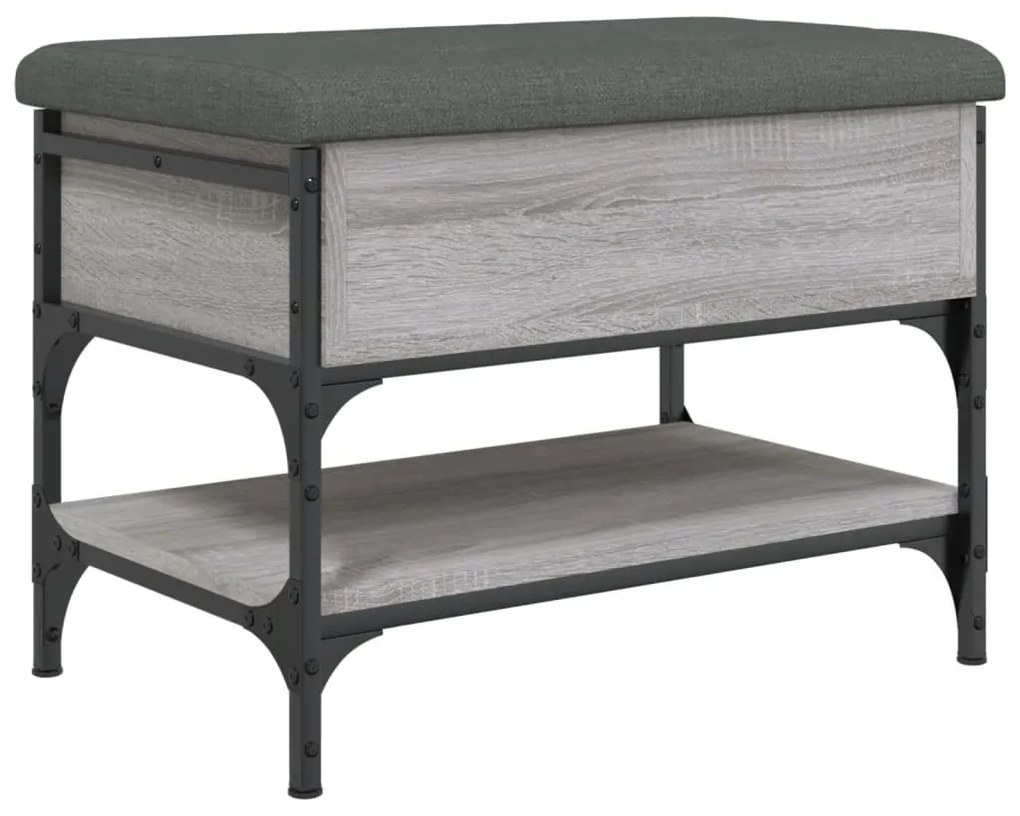 Banco sapateira 62x42x45cm derivados de madeira cinzento sonoma