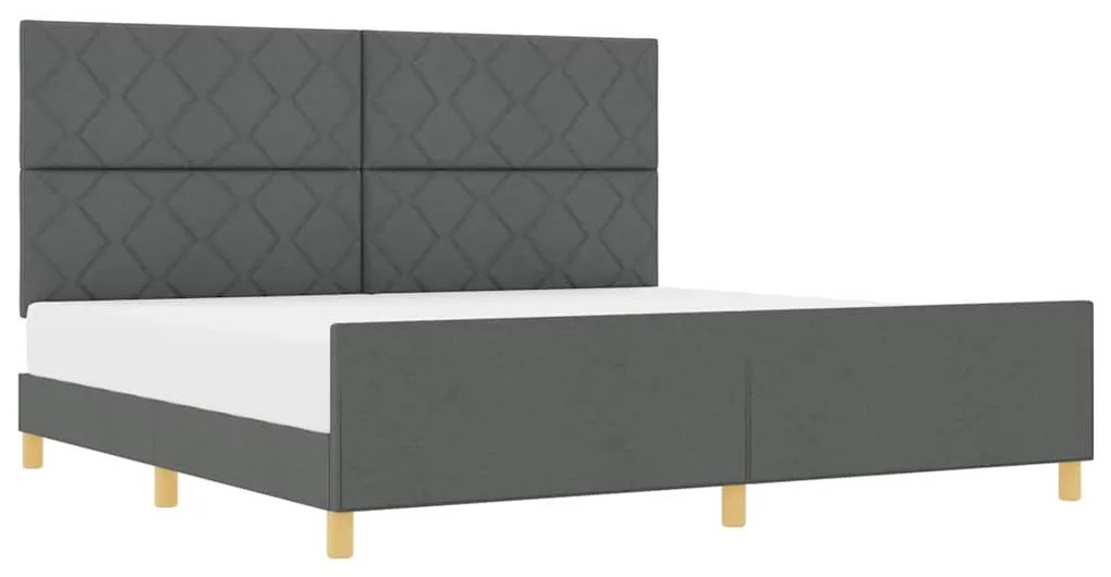 Cama vidaXL Cinza Escuro 200x200 cm Tecido