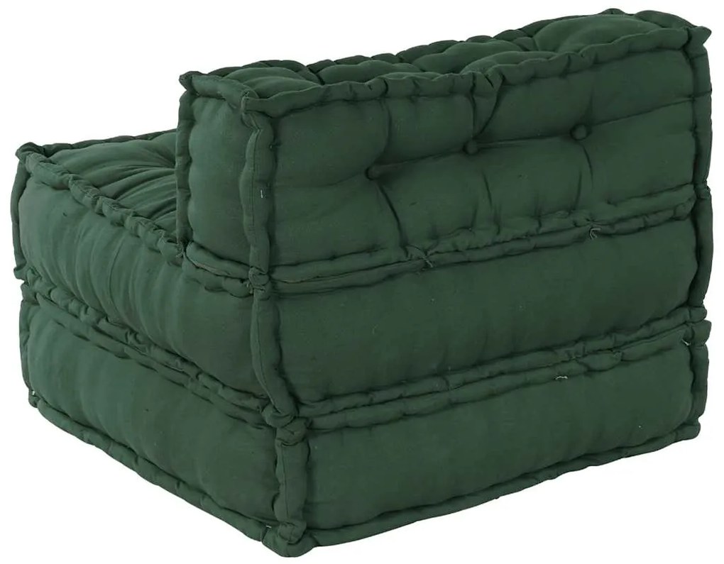 Pufe modular 70x70x54 cm tecido verde