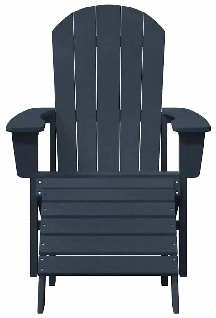 Cadeiras Adirondack vidaXL com Apoios de Pés 2 pcs Azul-marinho HDPE
