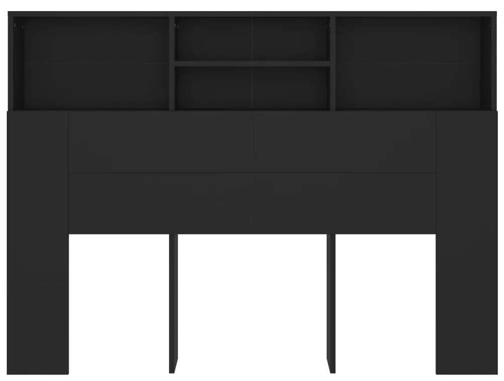 Armário de cabeceira 140x19x103,5 cm preto