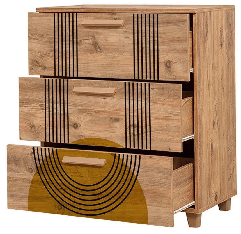 Cômoda Leva Gravis – Pinho Atlântico – 80x95x43 cm