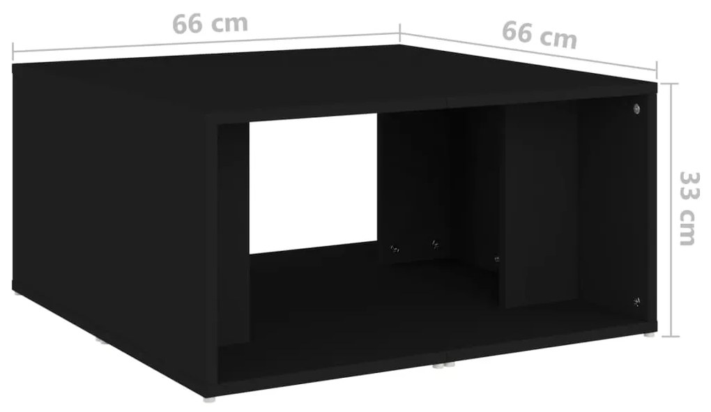 Mesas de centro 4 pcs 33x33x33 cm contraplacado preto