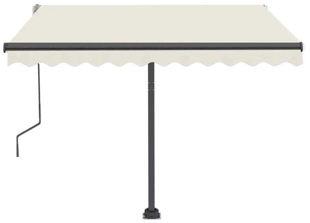 Toldo retrátil manual com LED 350x250 cm cor creme