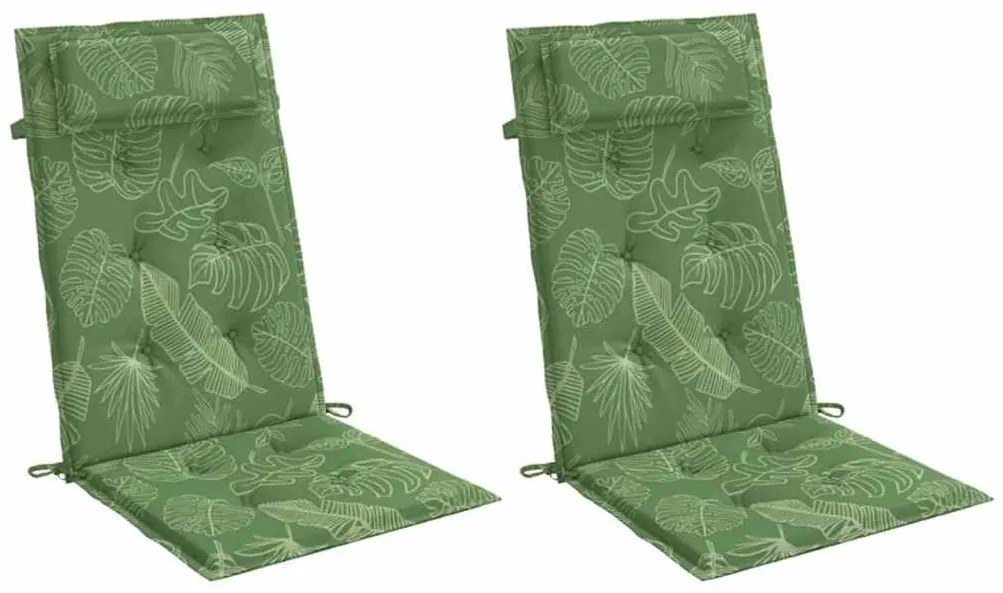 Almofadões p/ cadeira encosto alto 2 pcs tecido oxford folhas