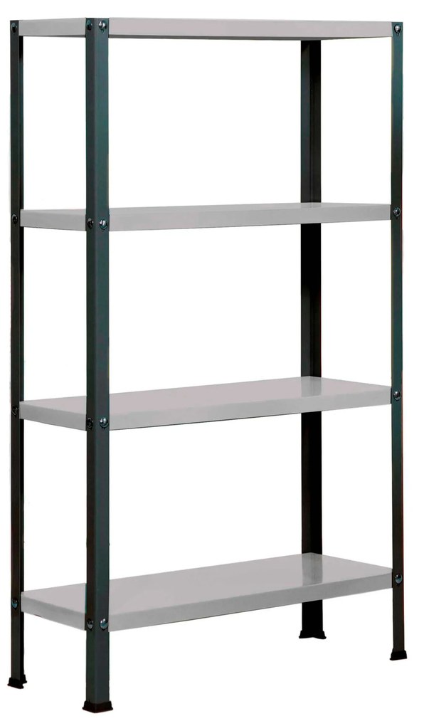 Estante com 4 Prateleiras SIMONHOME CLASSIC PLUS 4/300 ANTRACITE/GALVANIZADA Capacidade P/ prateleira 100 Kg Dimensões 1600x1000x300 mm