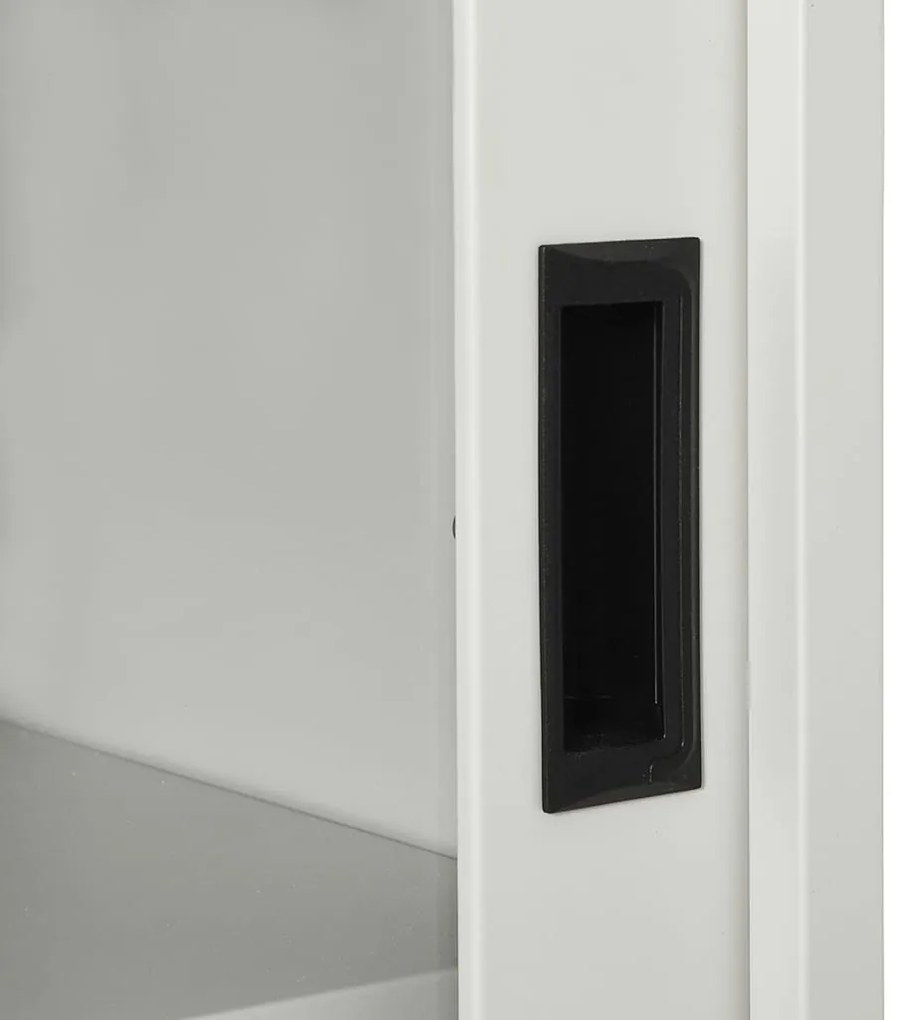 Armário com porta deslizante aço 90x40x90 cm cinzento-claro
